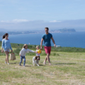 Family overlooking bay at Blue Dolphin