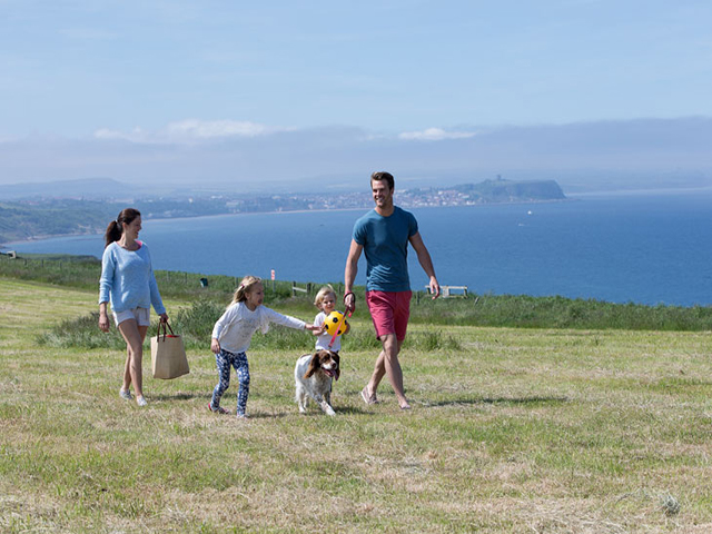 Family overlooking bay at Blue Dolphin