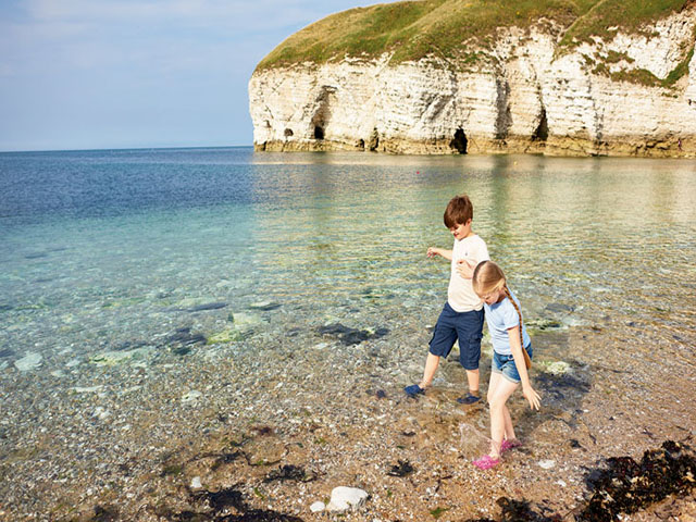 The beach at Thornwick Bay